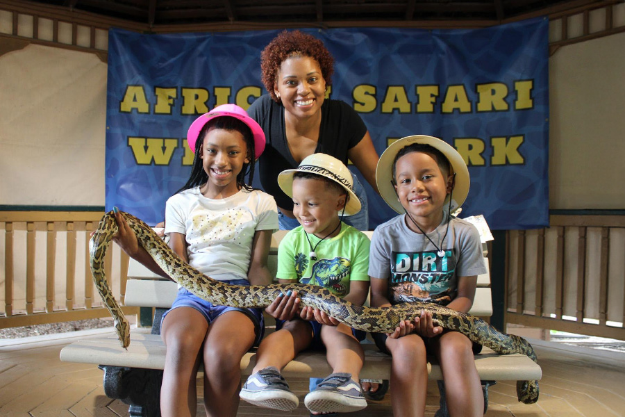 family with snake